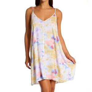 Body‎ Glove Nicole Cover-Up Dress Sz XL Yellow Tie-Dye Flowy Relaxed Sheer